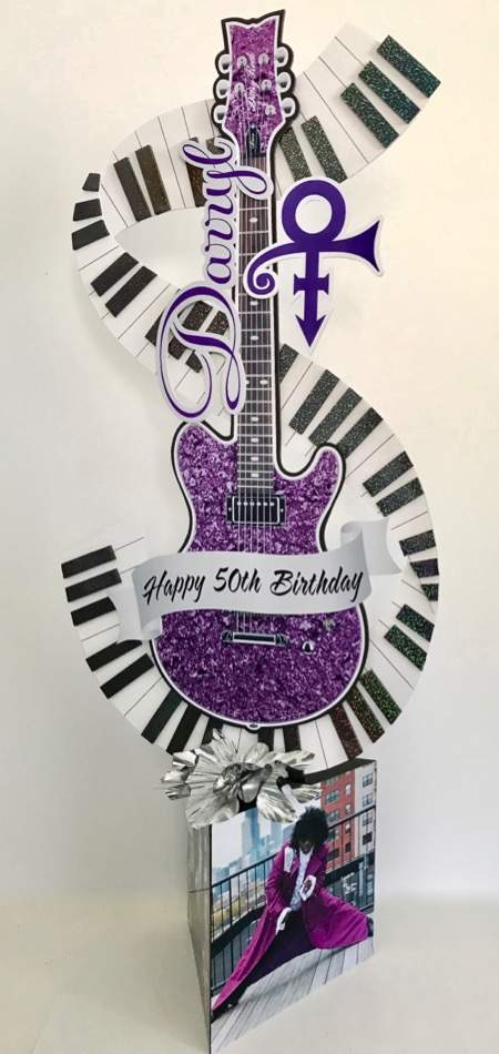 birthday keyboard and guitar name centerpiece