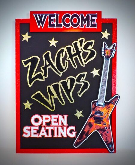 vip welcome sign for open seating
