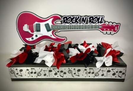 horizontal guitar rock n roll centerpiece for rectangle table