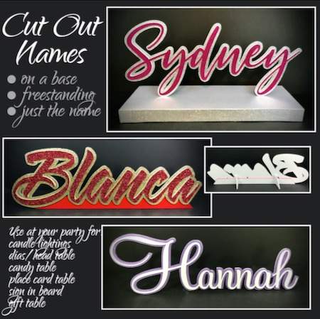 cutout names for parties